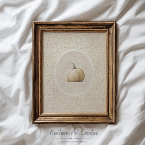 Vintage Pumpkin Embroidered Print: Fall Printable Wall Art (DIGITAL DOWNLOAD)