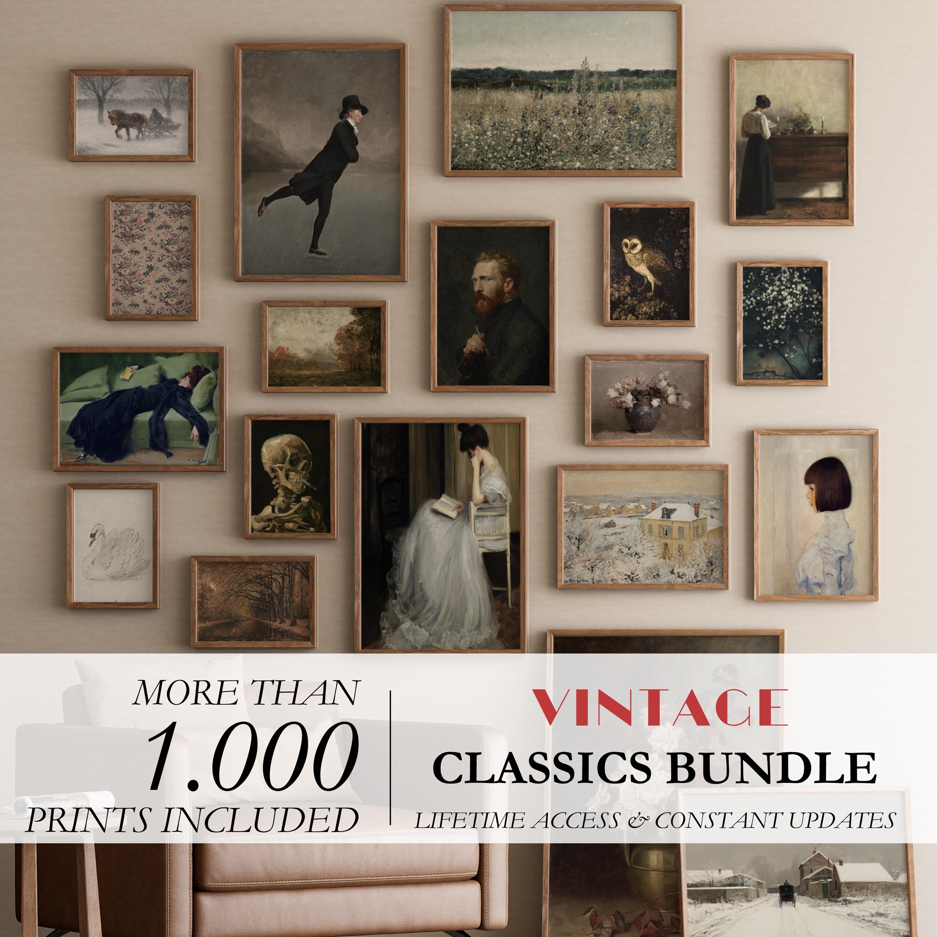 Vintage ENTIRE Shop Sale MEGA Bundle Wall Art Vintage CLASSIC Prints Antique Gallery Wall Set Landscape Paintings Floral Printable Wall Art