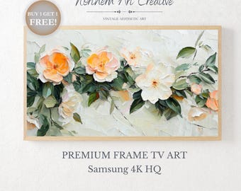 Frame TV Art | Textured Flowers Digital Download For TV | Colorful Textured Art For Summer or Spring TV Frame Digital Downloadable Tv Art
