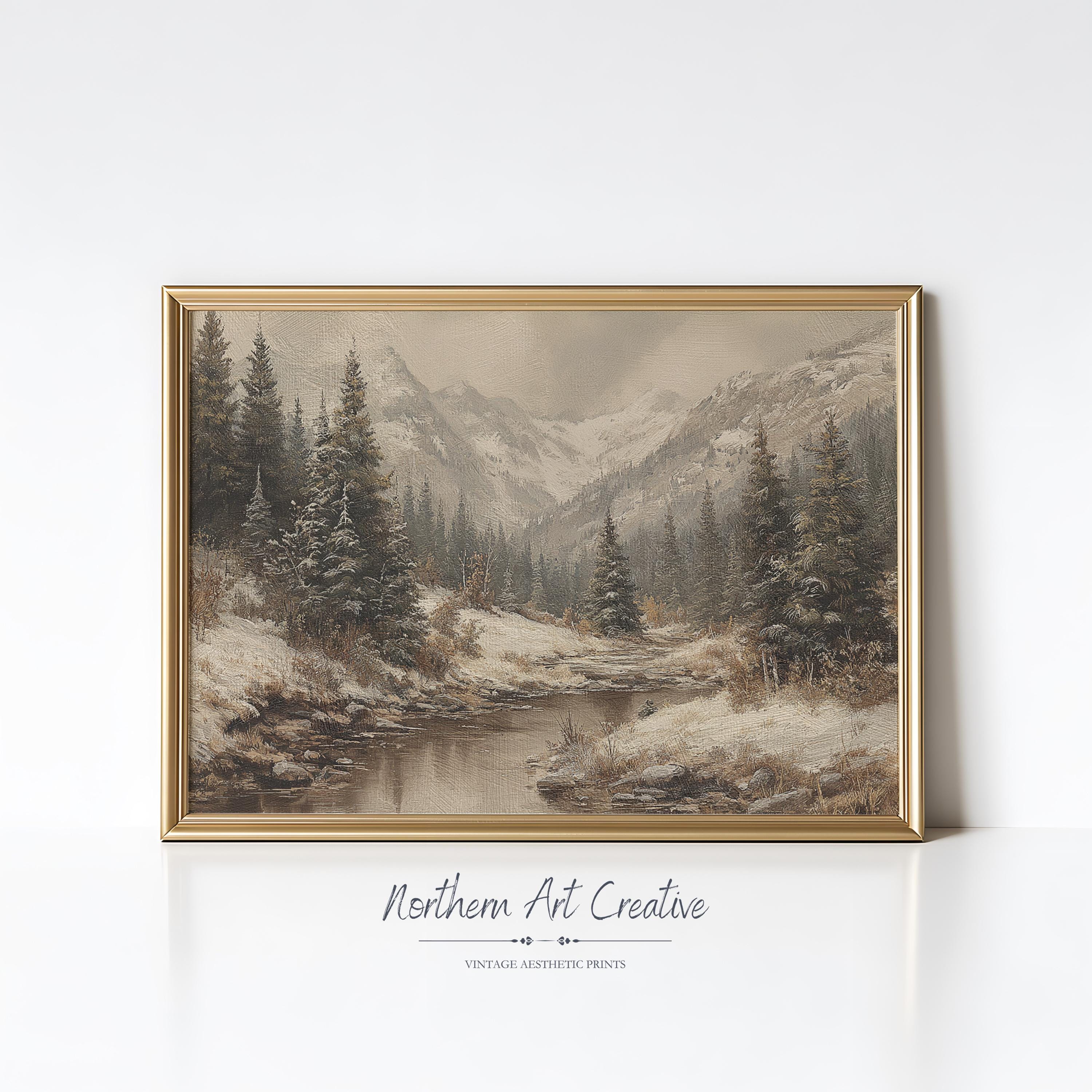 InstyleArt Stampa Su Tela Paesaggio Invernale Con Alberi | 80x60 Cm, Quadro Artistico Fatto In Germania, Pronto Da Appendere