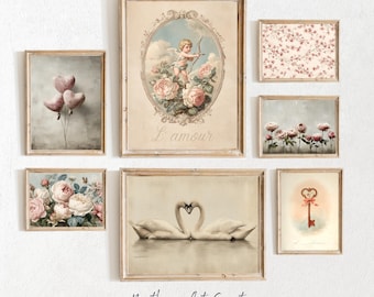 Vintage Valentine's Day Prints: Antique Gallery Wall Art Prints (Digital Download)