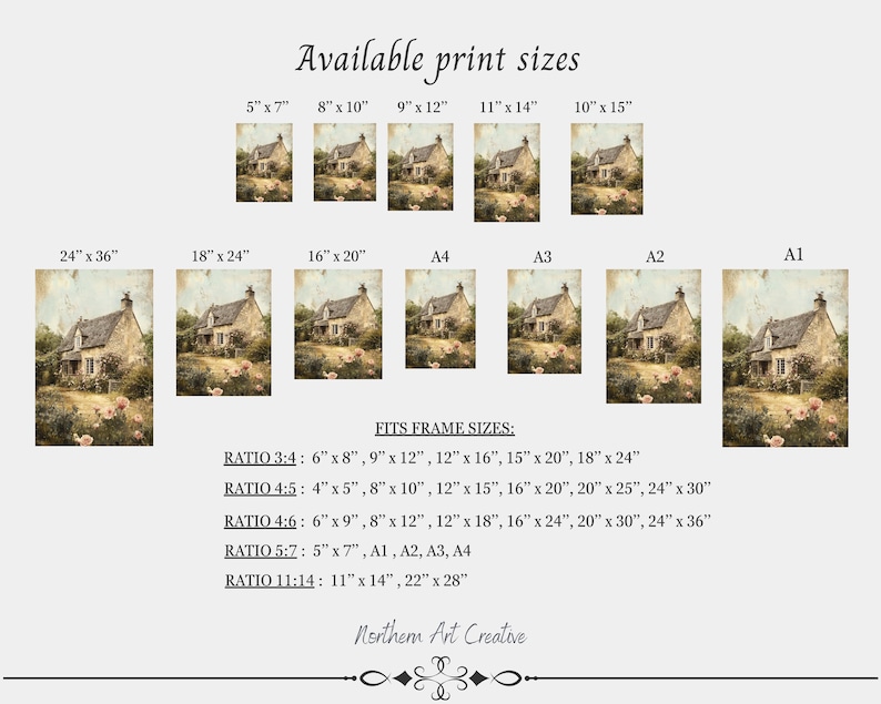 Cottage Garden Print, English Countryside Landscape (Downloadable Art) image 10