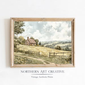English Country Print Vintage Countryside Wall Art Antique Aesthetic Home Decor Cottagecore Oil Painting Digital Downloadable Art