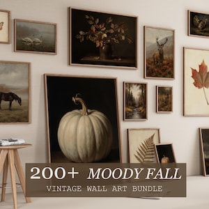 200+ Moody Autumn BUNDLE Prints, Vintage Fall Decor (Printable Wall Art)