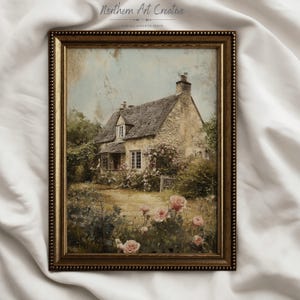 Cottage Garden Print, English Countryside Landscape (Downloadable Art)