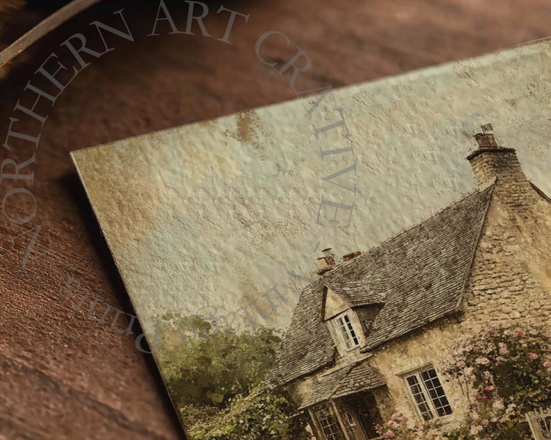 Cottage Garden Print, English Countryside Landscape (Downloadable Art) image 2
