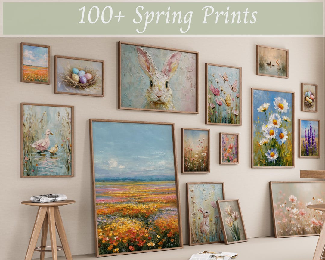 Spring Mega BUNDLE Prints: Easter Gallery Wall Art Set (digital ...