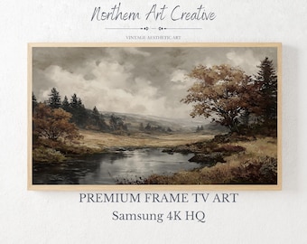 Vintage Herbst Landschaft Rahmen TV Kunst, Moody Herbst Decor (Digitaler Download)