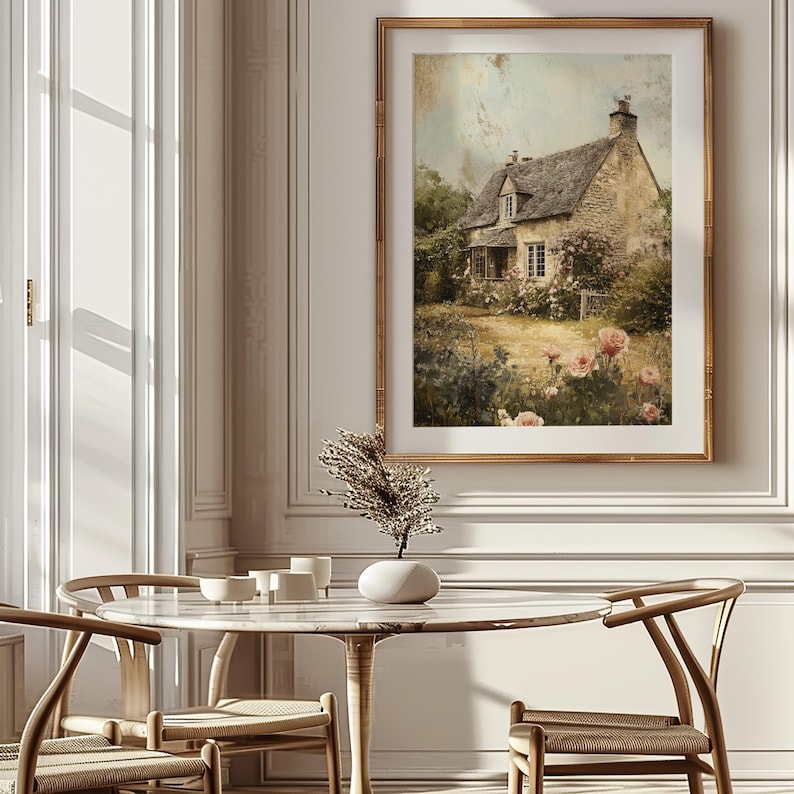 Cottage Garden Print, English Countryside Landscape (Downloadable Art) image 6