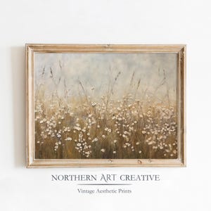 Neutral Wildflowers Painting Vintage Wildflowers Wall Art Neutral Print Spring Decor Printable Wall Art Cottage Core Decor Summer Print