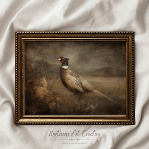 Rustic Pheasant Painting: Vintage Fall Hunting Decor (DIGITAL DOWNLOAD)