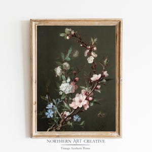 Vintage Floral Wall Art Sage Green Flower Print Antique Botanical Wall Decor Vintage Farmhouse Printable Wall Art Sage Green Home Decor