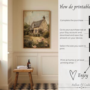 Cottage Garden Print, English Countryside Landscape (Downloadable Art) image 7