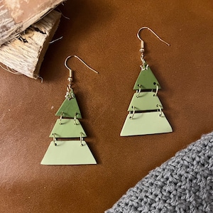 Christmas Tree Polymer Clay Dangle Earrings