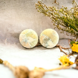 Faux Stone Polymer Clay Stud Earrings Neutral