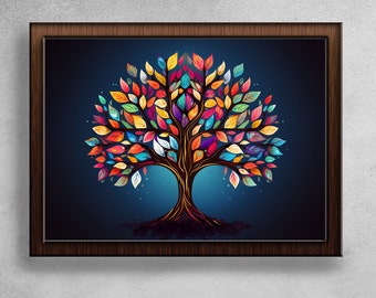Árvore genealógica - arte digital de parede para impressão