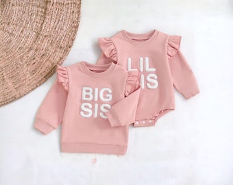 Schwestern Passende Sweatshirts, Schwangerschaftansage, große Sis Geschenk, Lil Schwester Sweatshirt, Schwester Passendes Outfit, Schwester Passende Sets