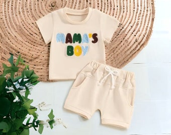 Mama’s Boy Set,Gifts for Mommy,Mother Day Gift,Cute Baby Boy Set, Baby Boy Cute Clothes,Baby Boy Cute Outfits,Mama’s Boy Shirt,Summer Outfit