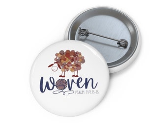 Woven Pin l American Heritage Girls l 1.25 inch Metal Pin l Woven Theme Button Pin