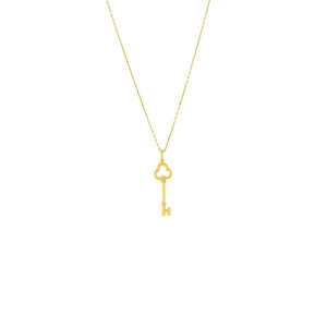 Key Symbol 14K Gold Necklace Minimalist Jewelry image 3