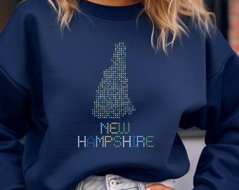 New Hampshire Sweatshirt: NH State Outline, Granite State Clothing