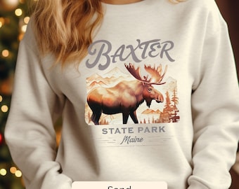 Maine Moose Sweatshirt: Baxter State Park Crewneck