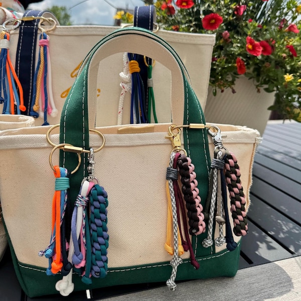 Handmade Paracord Bag Charm, Rope Tote Bag Charm