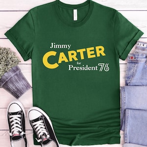 ヴィンテージ ジミー カーター キャンペーン T シャツ カーター大統領 1976 レトロ 政治シャツ 民主党 アメリカ歴史愛好家 T シャツ