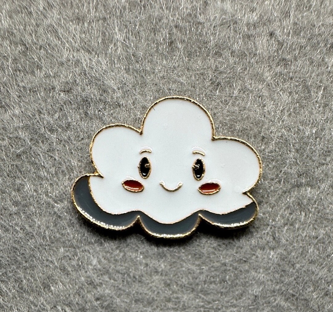Happy Cloudy Cloud Enamel Pin - Etsy