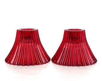 Red Indiana Glass Duo Purpose Vintage 2 Inches Mid Century