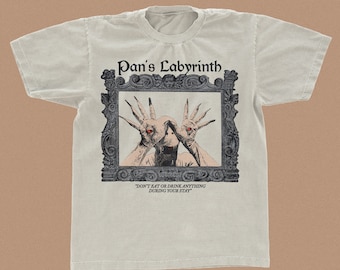 Pan's Labyrinth movie vintage t-shirt, natural color Classic Tee Gildan 5000, graphic shirt, film teeshirt, Pale Man, screen print style top
