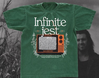 Infinite Jest-T-shirt, David Foster Wallace graphic T-shirt, Forrest Green Classic Tee Gildan 5000, boekshirt,