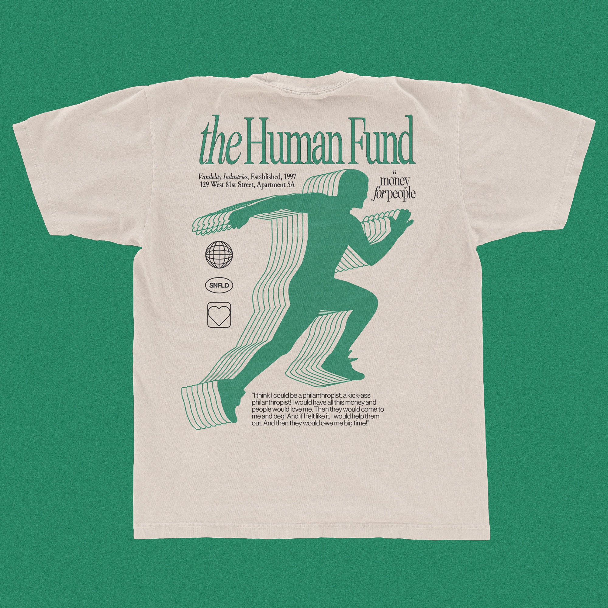 The Human Fund Seinfeld tee shirt, George Costanza graphic t-shirt, Natural Classic Tee Gildan 5000, 90's sitcom top, screenprint style