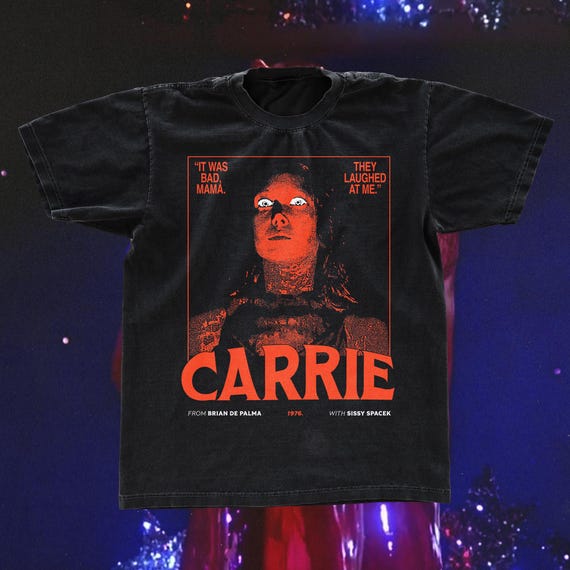 T-shirt Homme Film D'horreur Carrie - Noir Taille S, Coton, Neuf Avec étiquettes, Basan-store