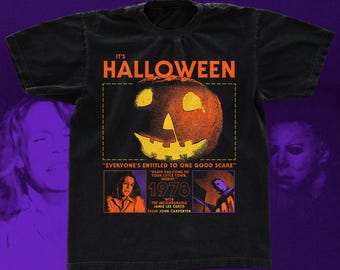 Halloween 1978 Michael Myers tShirt, Horror Movie tee Shirt, John Carpenter, Slasher Movie, black Men’s Classic Tee Gildan 5000
