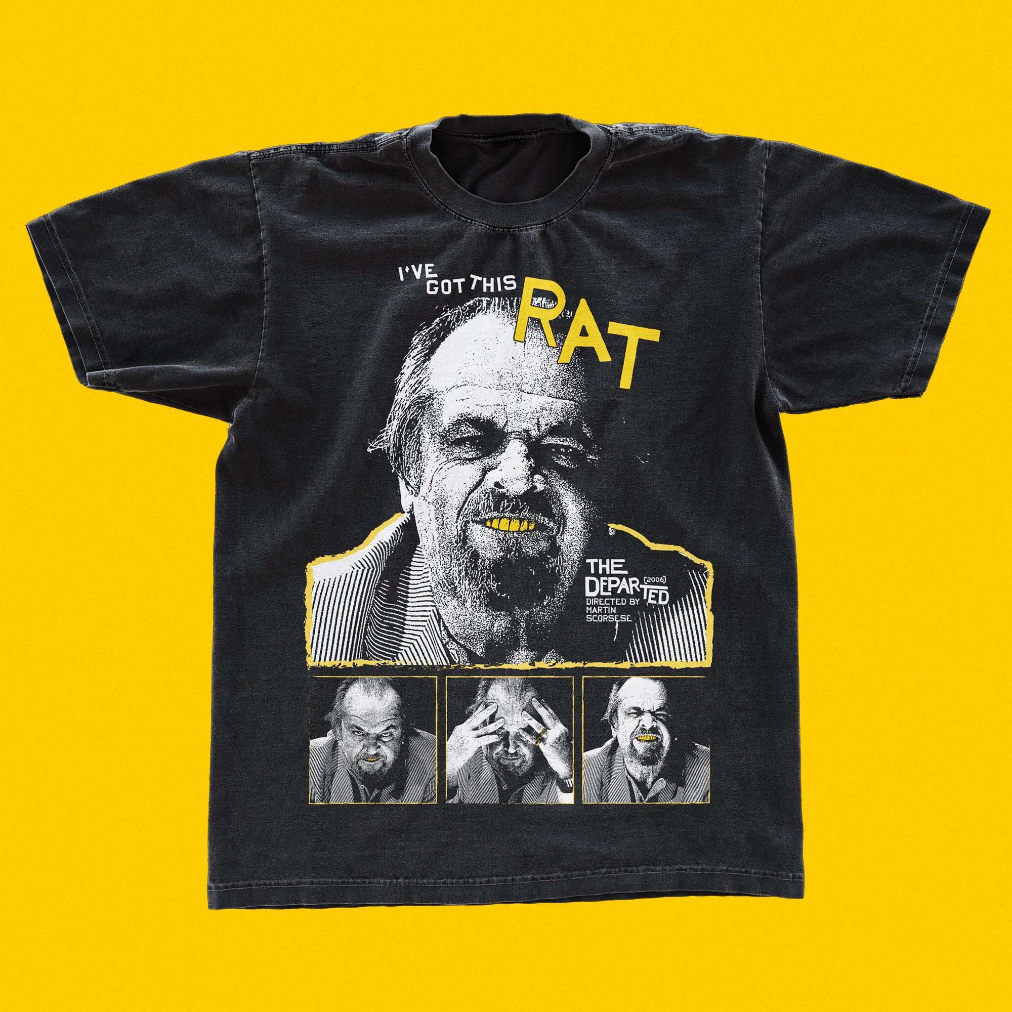 ディパーテッドのヴィンテージTシャツ、グラフィックTシャツ、ブラック 