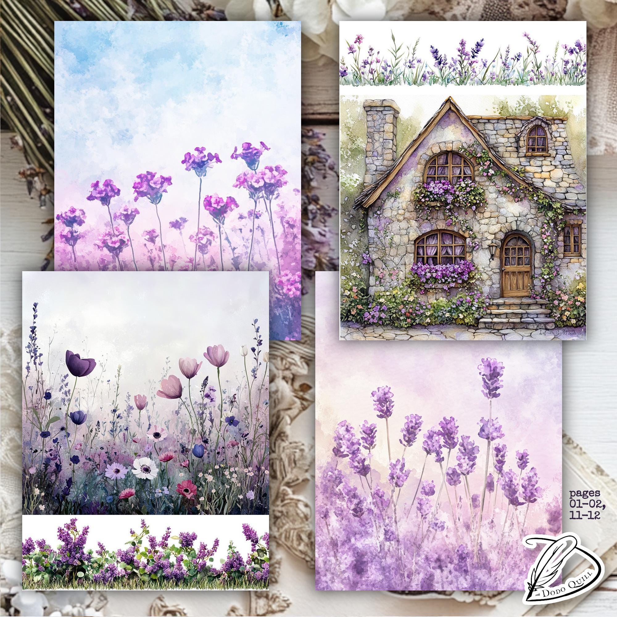 Fairy Garden Junk Journal Kit: Lilac Ephemera, Printable Clip Art ...