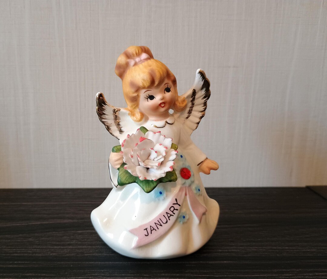 Vintage Lefton January Birthstone Angel Porcelain Figurine - Etsy