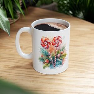 Christmas, mini mug decor, candy cane, Christmas mug, Christmas decor, tiered tray decor, Christmas decor, Christmas gift, Secret Santa Gift