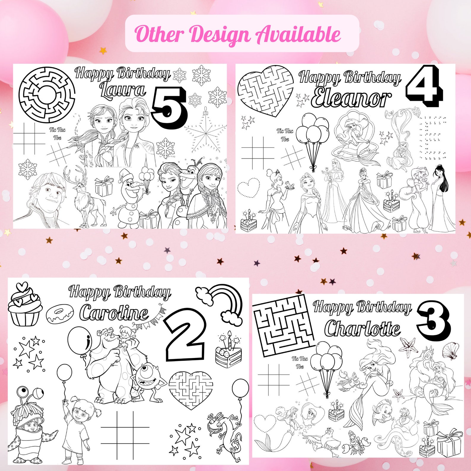 Lilo and Stitch Birthday Coloring Page Personalized Stitch Party Favors