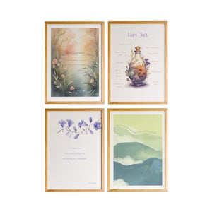 Therapist Office Décor, Set of 4 Prints, Therapy Wall Art, Daily Motivation, Inspiration Wall Art, Mental Health Posters, Counselor