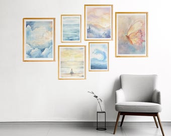 Pósteres de salud mental, juego de 6, arte de pared para galería, decoración de terapia, consultorio de terapeuta, asesoramiento, consultorio de psicólogo, arte de pared inspirador