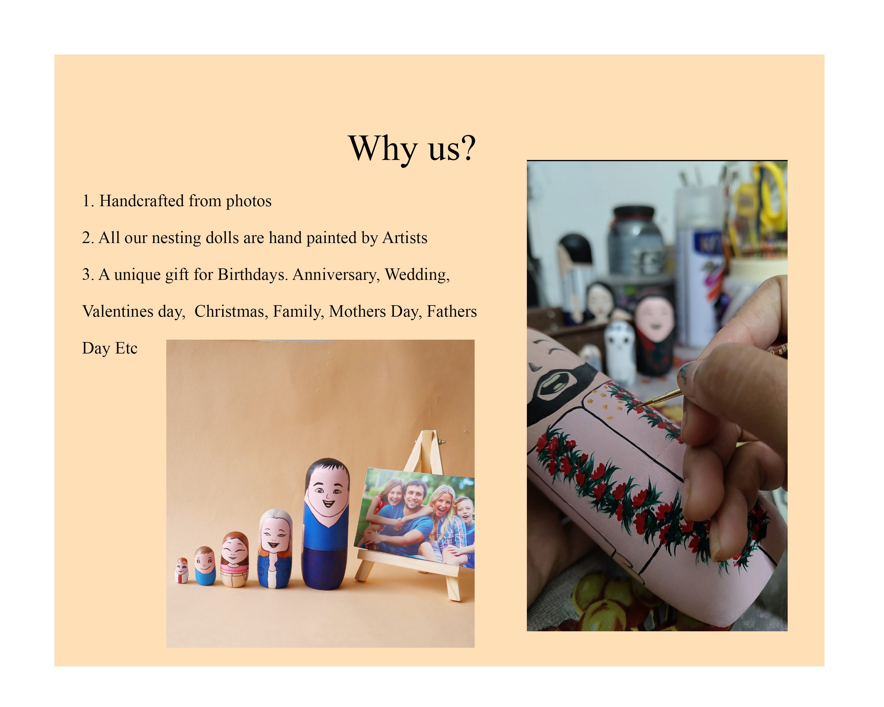 Personalized Nesting Dolls, Christmas Gift for Mom, Gift for Dad, Family Gift,Matryoshka Dolls,Mothers Day Gift,Fathers Day Gift,Custom Gift