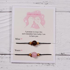 Braccialetto con promessa del mignolo, bracciale per coppie, regalo per coppie, set con promessa del mignolo, regalo per fidanzato, bracciale con pietre preziose, braccialetti con giuramento del mignolo