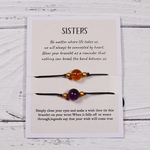Ferngeschenk für Schwester, Pinky Versprechen Wunsch Armband, Edelstein Schmuck, Schwester Geburtstag Geschenk, Bester Freund Geschenk, Freundschaft Geschenk