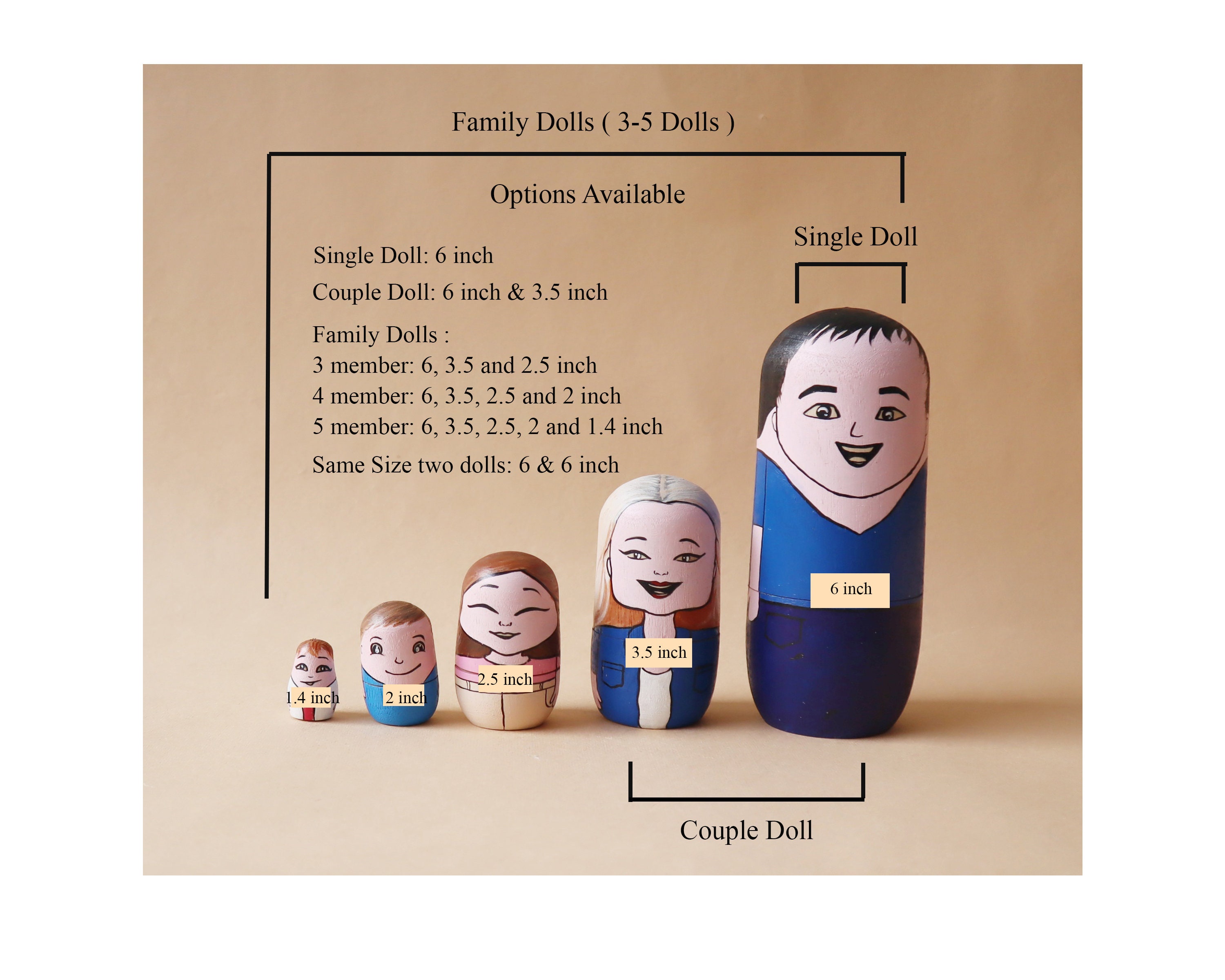 Personalized Nesting Dolls, Christmas Gift for Mom, Gift for Dad, Family Gift,Matryoshka Dolls,Mothers Day Gift,Fathers Day Gift,Custom Gift