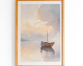 Rise Above the Storm Self-Kindness Quote Watercolor Therapy Décor Therapist Wall Art Mental Health Art Positive Affirmation Office Décor