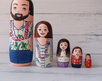 Personalized Nesting Dolls, Christmas Gift for Mom, Gift for Dad, Family Gift,Matryoshka Dolls,Mothers Day Gift,Fathers Day Gift,Custom Gift