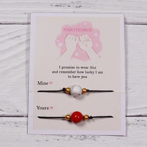 Pinky Versprechen Wunsch Armband, Distanz Armbänder für beste Freunde, Ferngeschenk, Pinky Versprechen Karte, Armband Set für Paare, Freundschaft