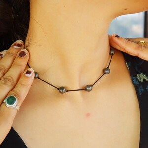 Pyrite Natural Stone Choker, Pyrite Cord Necklace, Five Bead Choker, Leo Birthstone, Solar Plexus Chakra, Balance, Energy, Healing Stone